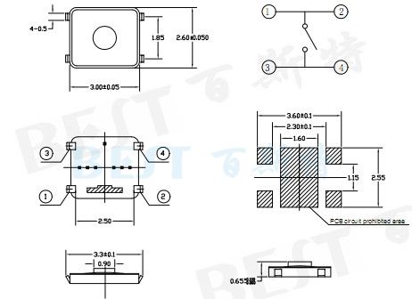 輕觸開(kāi)關(guān)TS-1179_參考圖紙